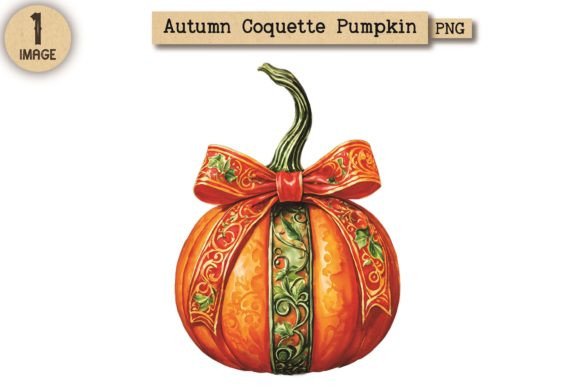Autumn Coquette Pumpkin PNG Clipart 3