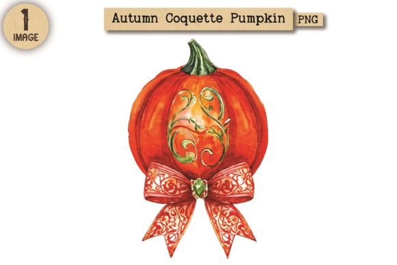Autumn Coquette Pumpkin PNG Clipart 6