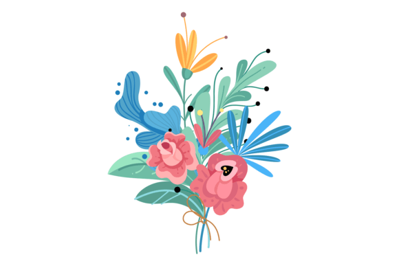 Bouquet. Garden Blooming Flowers, Colorf