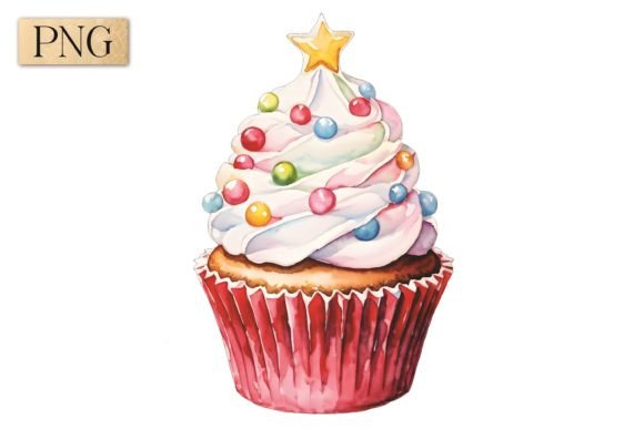Christmas Cupcake PNG Clipart 4: A Festive Addition to Your Creative Projects