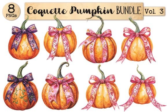 Coquette Pumpkin Bundle Vol. 3: A Collection of Adorable Fall-Inspired PNGs