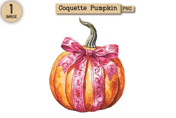 Coquette Pumpkin PNG Clipart 11: A Versatile Autumn Design for Every Project