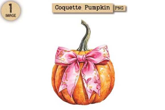 Coquette Pumpkin PNG Clipart 13: A Versatile Autumn Design for Creative Projects