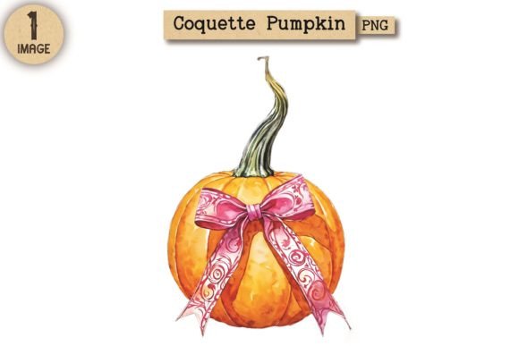 Coquette Pumpkin PNG Clipart 15: A Versatile Autumn Design for Creative Projects