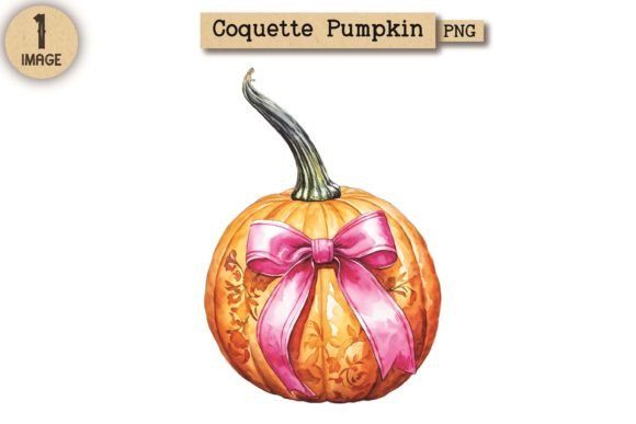 Coquette Pumpkin PNG Clipart 16: A Versatile Autumn Design for Creative Projects