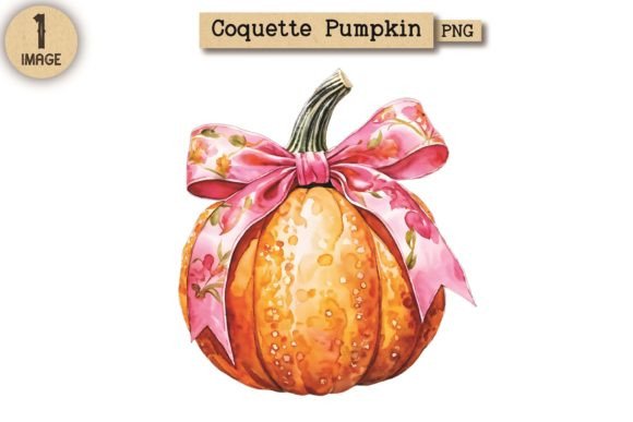 Coquette Pumpkin PNG Clipart 17: A Versatile Autumn Design for Creative Projects