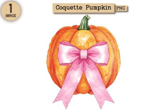 Coquette Pumpkin PNG Clipart 26: A Versatile Autumn Design for Creative Projects