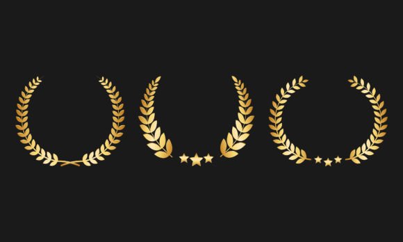 Golden Laurel Wreath Vector Set: A Timeless Addition to Design Projects