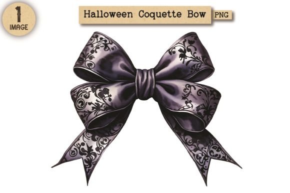 Halloween Coquette Bow PNG Clipart 40