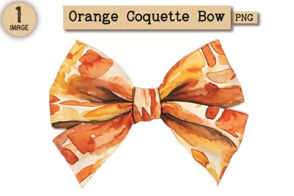 Orange Coquette Bow PNG Clipart 16