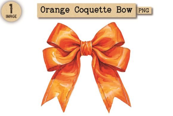Orange Coquette Bow PNG Clipart 3: A Versatile Design for Creative Projects