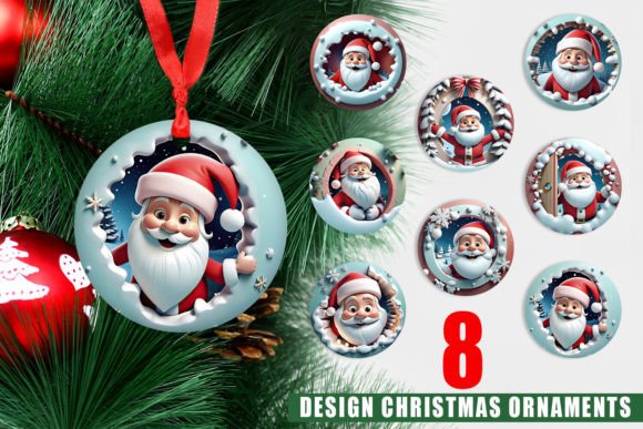 Ornament 3D Santa Claus
