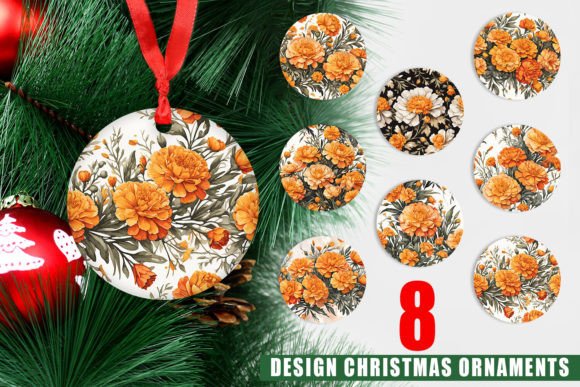 Ornament Marigold Pattern: A Festive Design for Christmas Decor