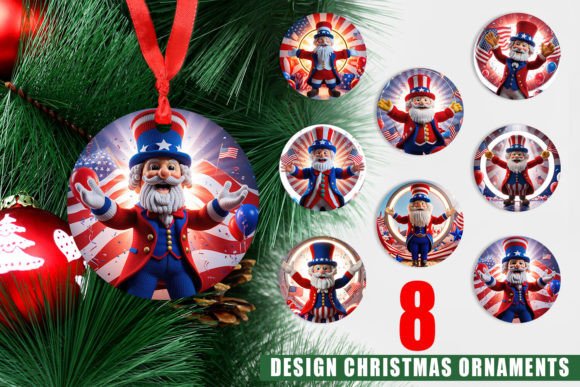 Ornament Patriotic Uncle Sam Crochet for Christmas Decor