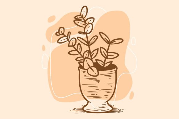 Ornamental Plants in Pots Illustration: A Timeless Design Element