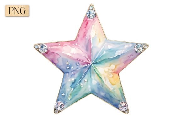 Pastel Christmas Star PNG Clipart 1