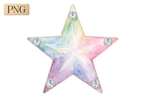 Pastel Christmas Star PNG Clipart 7: A Versatile Holiday Design Element