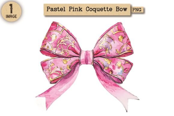 Pastel Pink Coquette Bow Clipart PNG 22