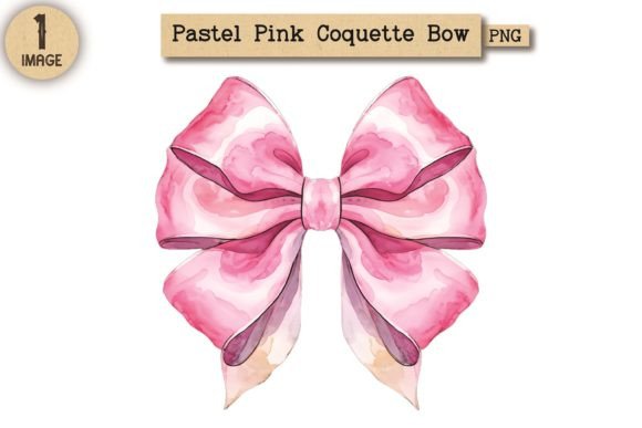 Pastel Pink Coquette Bow Clipart PNG 26