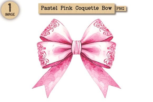 Pastel Pink Coquette Bow Clipart PNG 28