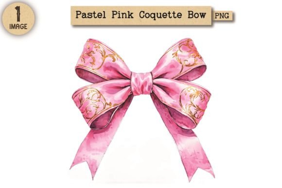 Pastel Pink Coquette Bow Clipart PNG 40
