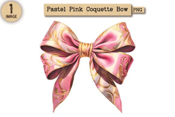Pastel Pink Coquette Bow Clipart PNG 46
