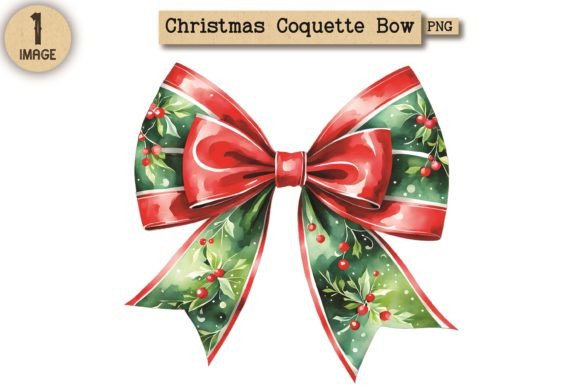 Vintage Christmas Coquette Bow PNG 19: A Timeless Addition to Your Creative Projects