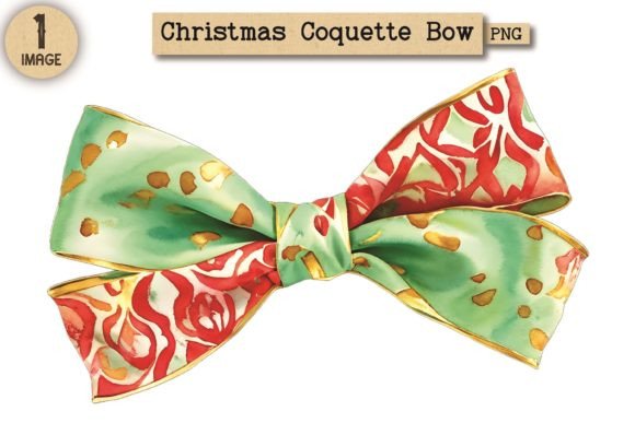 Vintage Christmas Coquette Bow PNG 7: A Versatile Design for Festive Creativity