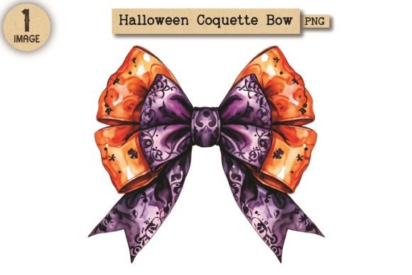 Vintage Halloween Coquette Bow PNG 48