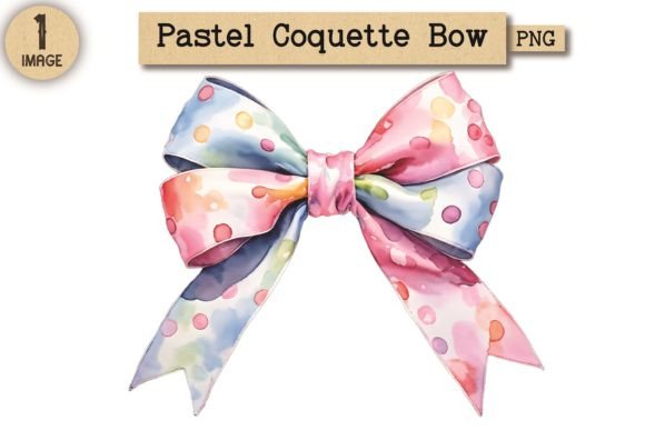 Vintage Pastel Coquette Bow PNG 16