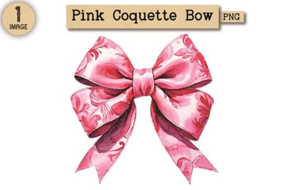 Vintage Pink Coquette Bow PNG 10