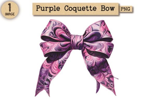 Vintage Purple Coquette Bow PNG 6: A Versatile Digital Art Asset for Creatives and Businesses
