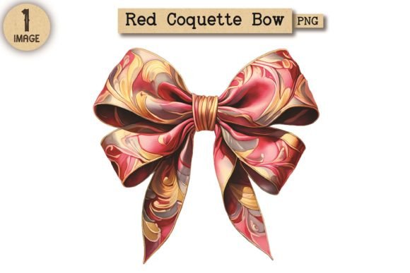 Vintage Red Coquette Bow PNG Clipart 1