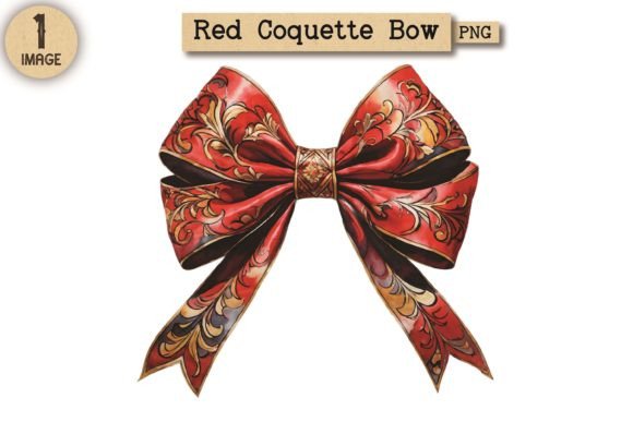 Vintage Red Coquette Bow PNG Clipart 3