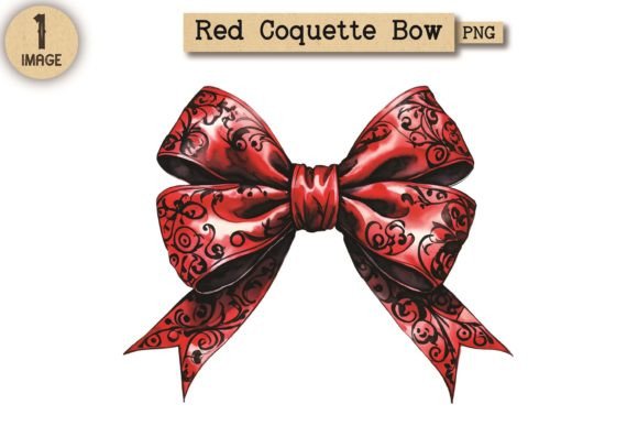 Vintage Red Coquette Bow PNG Clipart 8: A Versatile Design Element for Modern Creativity