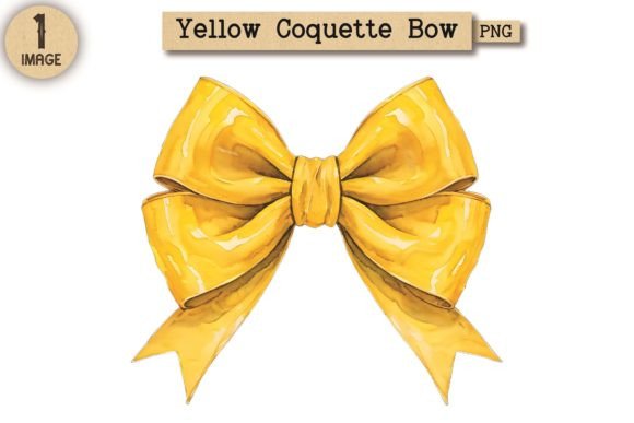 Vintage Yellow Coquette Bow PNG 18: A Versatile Design for Creative Projects