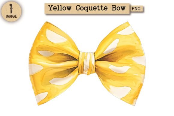 Vintage Yellow Coquette Bow PNG 19